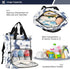 BOESI Backpack, Mommy Backpack Ink-wash Rabbit Diaper Bag Bag, Multifunctional Diaper Bag, Travel