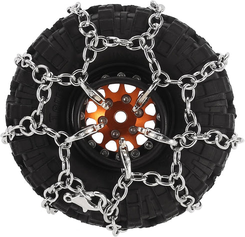 INJORA 55-65mm 1.0" Snow Chain Tires for TRX4M, SCX24, FCX24 1/18, 1/24 RC Crawler Upgrade