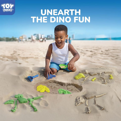 30 4-8 Summer, TOY Life Pcs Dinosaur Fossil Beach Toys for Kids Ages Collapsible Sand Toys with Dinosaur Toys Silicone