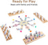 Set 4 12 Set 4 91 12 Set Mexican Train Dominoes with Wooden Trays/Racks, Double Dominos Travel with Domino Tiles