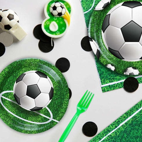 160 Packs Soccer Party Supplies, Boys Sports Theme Birthday Decor, Soccer Plates, Ball Theme Napkins, Serves 40