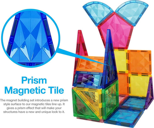 Set Playset 3+ PT41 PicassoTiles Magnetic Tiles Building Block Construction Toy Prism Magnet Tile Blocks STEM STEAM