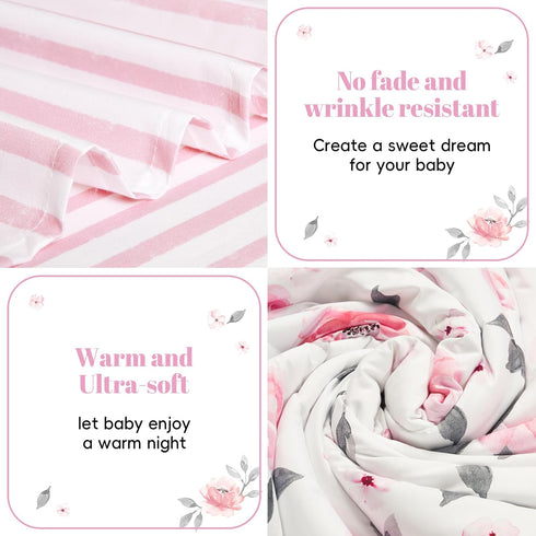 4 Set, Sets PHF Piece Toddler Bedding Ultra Soft Toddler Comforter Include Comforter, Fitted Sheet, Flat Top Sheet