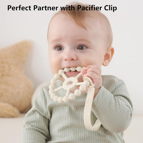 3 Pack Ring Teether, Silicone Teething Ring Toys for Babies 0-6 Months, Easy to Grasp Toy for Teething Relief