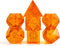 Crystal Orange Glass Dice Set, 7 Pcs with Box for Dungeon and Dragon Games, Orange