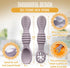 4pc Silicone Self Feeding Baby Utensils Set, 3 Baby Spoons and 1 Fork, BPA Free, Dishwasher Safe, Light Pink/Army Green
