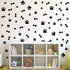 76 Pieces Dog Paw Decal Stickers, Removable Vinyl Wall Sticker Decoration for Nursery Bedroom Room Decor, Black