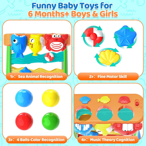 YEGEER 1 2 12-18 1-2 Toys for Years Old Boys Girls, Musical Toys for Months, Interactive Toddler, Montessori Toys