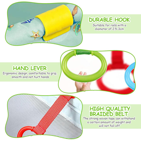 4pcs Plastic Baby Crib Pull Rings, Kids Walking Exercises Assistant Stand Up Rings for Infant Baby Toddler Practice Tool