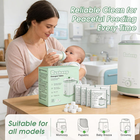 Dushany 150 Momcozy Descaling Tablets PCS for Baby Brezza Grownsy Papablic Momfann Bottle Washer - Detergent Tablets