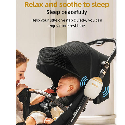 Luocute 11 Stroller Rocker, White Noise Options Rechargeable Portable Baby Soother with Gentle Vibration for Strollers