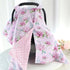 DILIMI Baby Car Seat Cover and Nursing Pillow Cover for Girls, Purple Floral