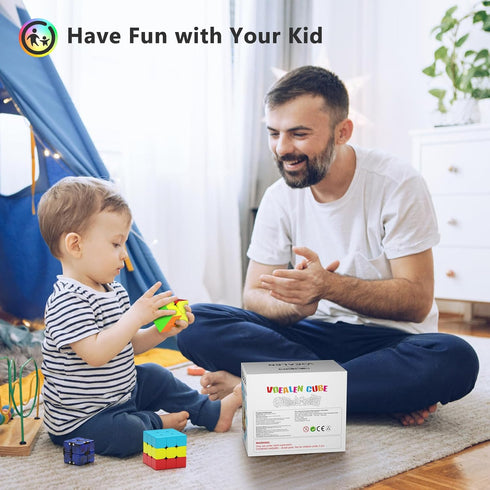 12 Pack Set Pack, 2x2 3x3 4x4 Vdealen Speed Cube Puzzle Cube Pyramid Dodecahedron Mirror Skewb Snake Ivy Infinity