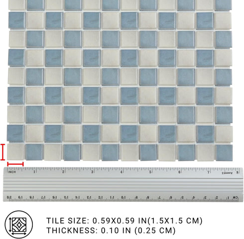 REDUCIO! 150 1:12 pcs, Dollhouse Flooring, Scale Doll House Tiles, Miniature Checkerboard Floor, (Blue and Soft Grey)