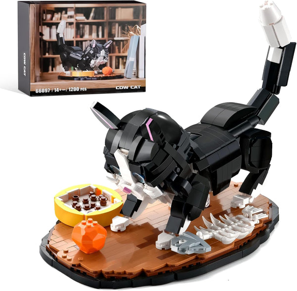 XITALAXU Tuxedo Cat Building Sets for Adult,Animal Black Cat Building Blocks Toy