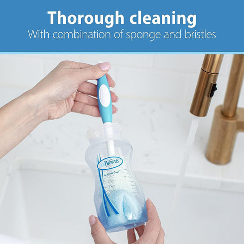 Pack Dr. Brown's Baby Bottle Drying Tower, Stand-Up Drying Rack with Baby Bottle Brush Soft Touch and Sponge Brush