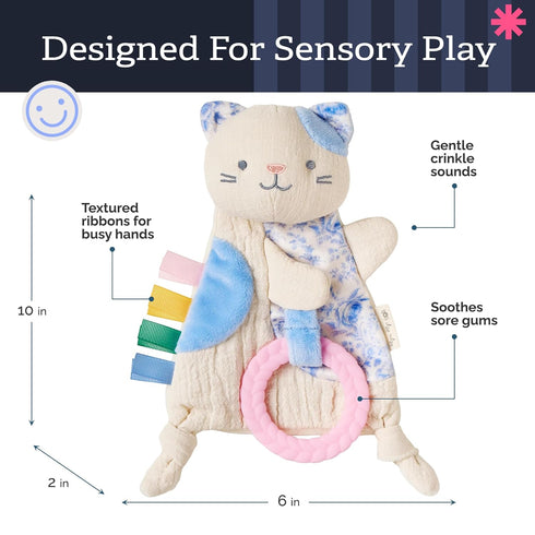 0 Itzy Ritzy - Bitzy Crinkle Sensory Toy for Babies & Toddlers Features Crinkle Sound, Soft Braided Teething Toy Ring