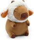 Capybara Plush, Cute Capybara Plush Toy Wear Removable Lamb Hat, Kawaii Soft