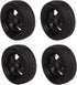 BQLZR Black RC 1:10 Tires and Wheels Set - 2.56" (Dia1.77") Hub Wheel Rims 5 Spoke + Rubber Tires, Pack of 4