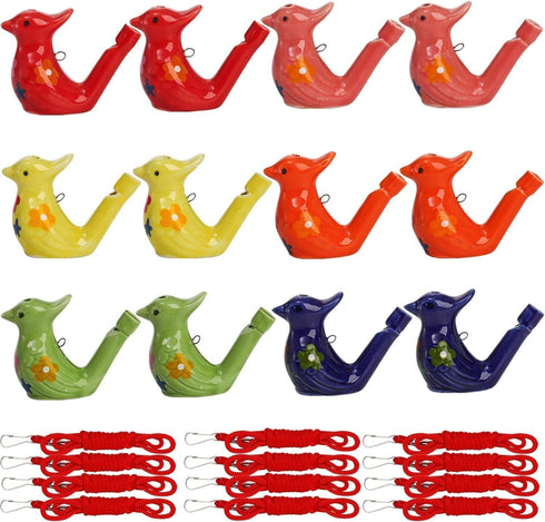 SOUJOY 12 PCS Bird Water Whistle, Ceramic Fun Birdie Call Whistle with