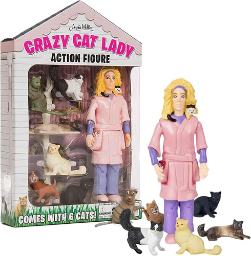 Accoutrements Crazy Cat Lady Action Figure, Multicolored, 8"