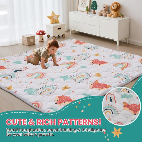 Floor,50x50 Inch Baby Play Mat for Soft Padding Crawling Mat for Playpen, Foldable and Machine Washable, Thick
