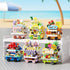 Sacblirr Set Romantic Flowers Food Stand Selling Cart Building Toy Block City Street View Collection Home House