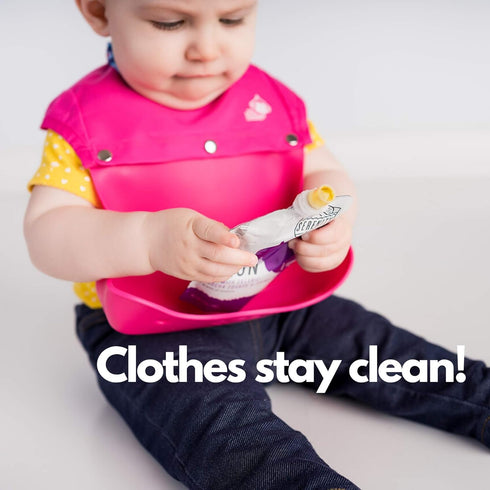 Silicone Bibs for Babies and Toddlers, Waterproof Bibs that Wipes Clean in Seconds, Premium Materials