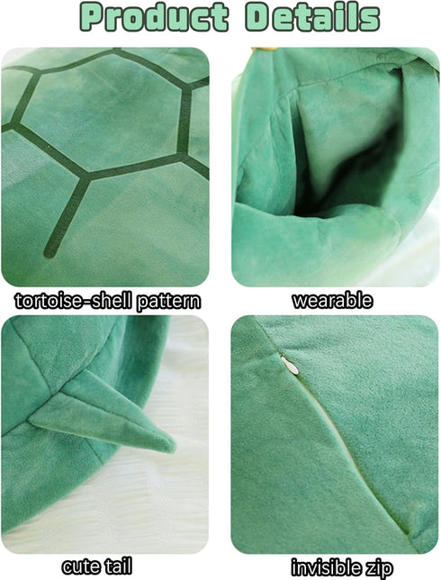 40 Inch Wearable Turtle Shell Pillow - Plush Turtle Stuffed Animal Dress Up Cushion for Adults