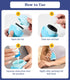 Sunscreen Applicator Brush Set for Kids, Adults & Families - BPA Free & Refillable, Sun Lotion Applicator (Blue)