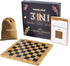 Set 11.5" 11.5" 3 1 34 2 24 VAMSLOVE Wooden Chess Checkers Tic-Tac-Toe Game x Double-Sided in Board with Chess Pieces