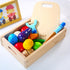 Set Playset Dailyfunn Wooden Pretend Play Foods for Kids Kitchen Montessori Cutting Toys with Storage Box