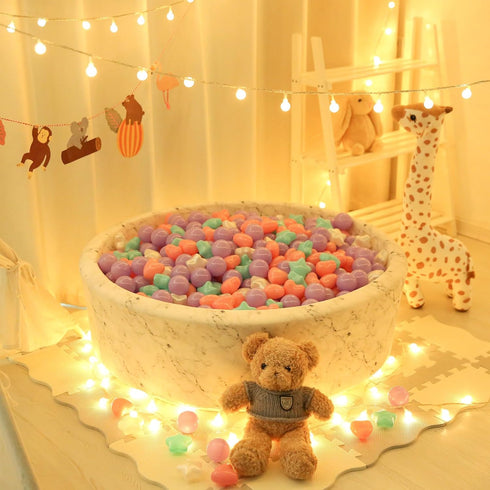 STARBOLO Ball Pit Balls for Kids, Mixed Star Heart Round Crush Proof Plastic Balls for Indoor Outdoor