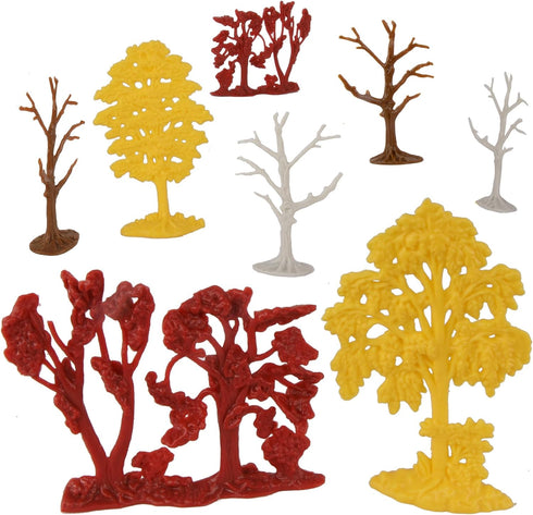 BMC CTS Fall Woodland Forest Trees - 8pc Plastic Diorama Accessories Playset