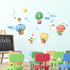 DECOWALL DA-1406B Animal Hot Air Balloons Wall Stickers, Peel and Stick Removable Decals for Kids Nursery Bedroom Décor