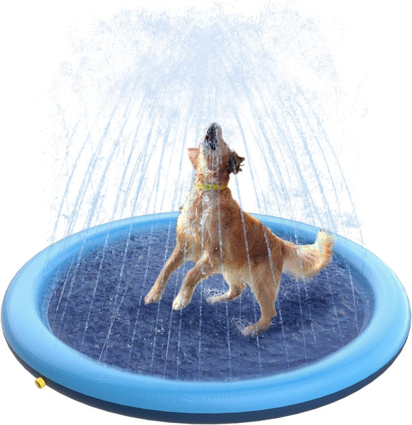 Peteast Splash Pad for Dogs & Kids - Anti-Slip Dog Pool for