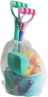 Set 1and (15 3+ IOKUKI Long Shovels Sand Toys with Mesh Bag Including Dump Truck, Beach Buckets, Shovels, Rakes, Molds