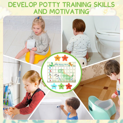 khlerox 40 Potty Training Chart for Toddlers with Reusable Magnetic Star Stickers, Interactive Reward Chart for Toilet
