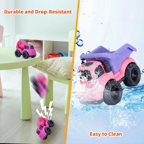 2 2-3, 2 3 4 Toddler Toys for Year Old Girl, Dump Truck Toys and Mixer Cement, BPA Free, Phthalates Free, PVC, Outdoor