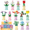 Liberty Imports 12 Pack Mini Flower Botanical Building Block Collection, Creative Flower