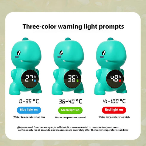 Xinsheinelry 3 Bath Thermometer, Digital Dinosaur Bath Thermometers Light Alerts Automatic for Newborns