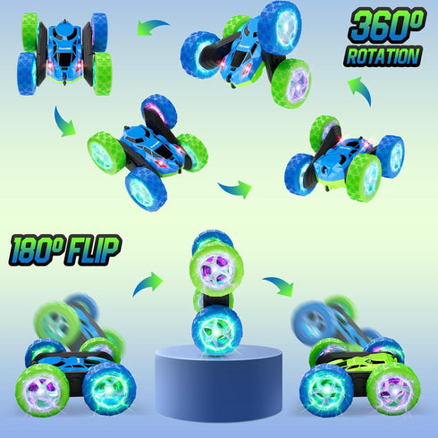 6-12, 360 4WD 8-10, Hamdol RC Cars Toys for Kids Ages Spinning Double-Sided Remote Control Car with LED Lights