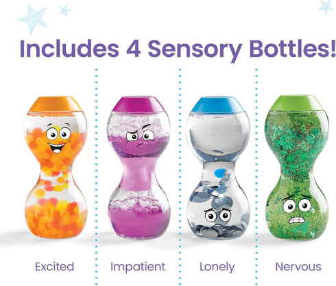 hand2mind Express Your Feelings Sensory Bottles- Secondary Emotions, Toddler Sensory Toys, Quiet Fidgets for Classroom