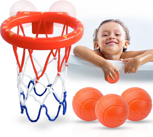 Bath Toys - Bathtub Basketball Hoop for Kids, Mold Free with 3 Balls, Strong Suction Cup for Toddlers