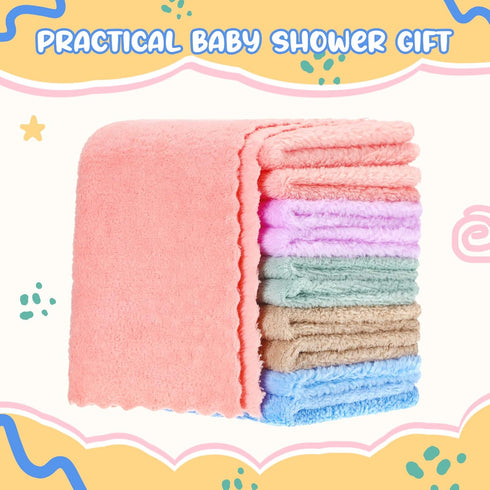 100 Pack 10 10 Inch Handepo Baby Washcloths Bulk x Microfiber Coral Fleece Baby Face Towels Absorbent and Soft Wash