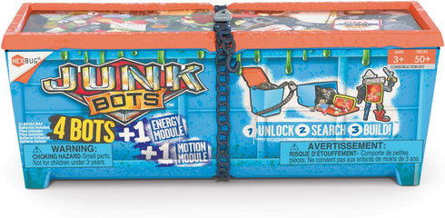 HEXBUG JUNKBOTS Industrial Dumpster Assortment Kit, Surprise Toys with 50+ Pieces of Action Construction Figures for