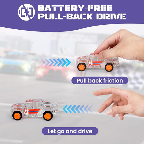 Toy(2 Pack),Included,Suitable 3 4 5 6 7 8 ZOHANINDL LED Light Up Pickup Truck Toys,Pull Back Cars for Toddlers Year Old