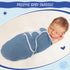 VitalCozy 2 Pcs Preemie Swaddle Preemie Swaddle Wrap Adjustable Blanket Cotton Blanket for Boys Girls Sleep(Blue