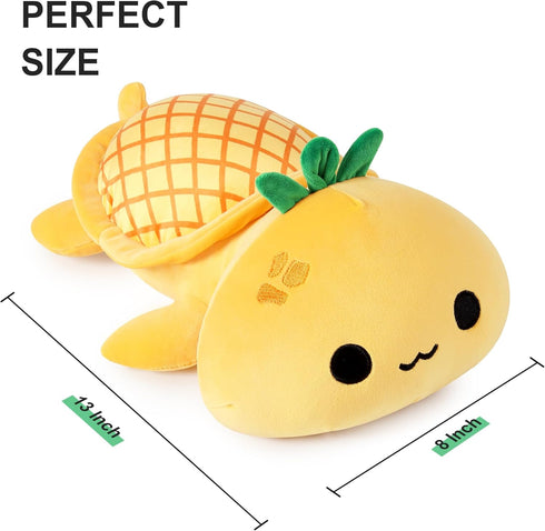 Onsoyours Cute Pineapple Turtle Plush, Soft Stuffed Animal Pillow for Kids, 13"