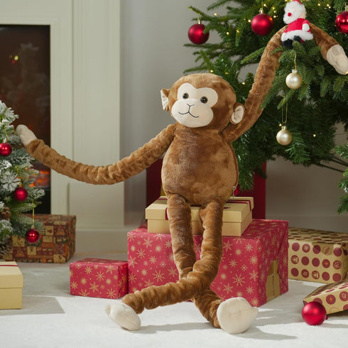 23.6"~35.4" MorisMos Big Monkey Stuffed Animal Plush Toy, Stretchable Long-Legged Monkey Toy Gift for Kid Adult
